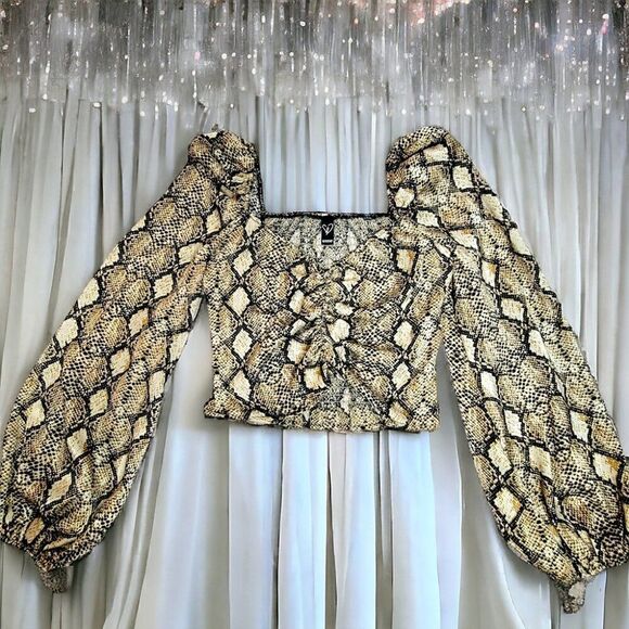 Windsor snake print long sleeve crop top - Picture 4 of 6